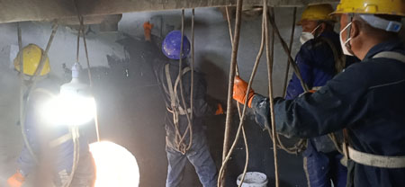 脱硫系统可刷涂陶瓷材料施工现场 脱硫系统可刷涂陶瓷材料施工现场